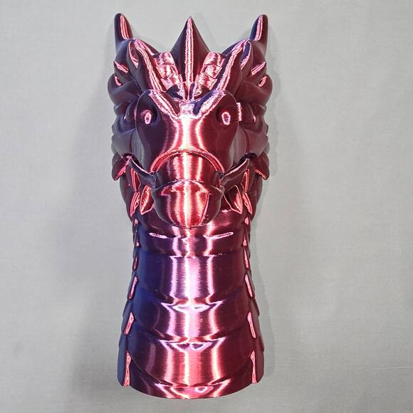 Dragon Headphone Stand Metallic Blue Red Spiny Texture Functional Fantasy Office - Picture 6 of 11